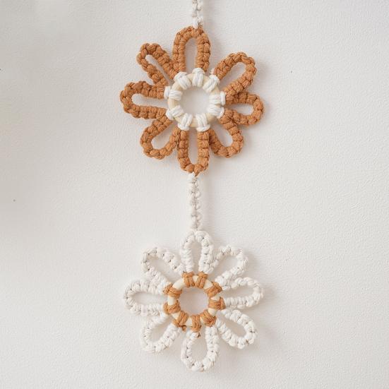 Nordic Handmade Sunflower Tassel Wall Hanging Bohemian Cotton Rope Decoration for Kid's Room Peace And Luck Tapestry Ornament Room Decor