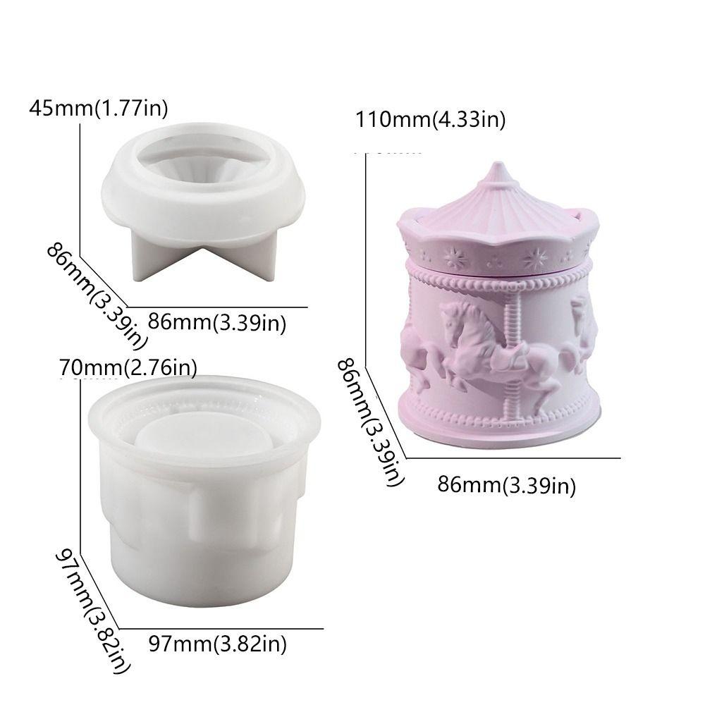 Элегантная карусель силиконовая форма 3D формы для стаканов для свечей эпоксидная цементная форма дом гостиная