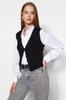 Women's Fashion Stylish Sweater Black Premium Yarn Special Yarn V-Neck Knitwear Vest