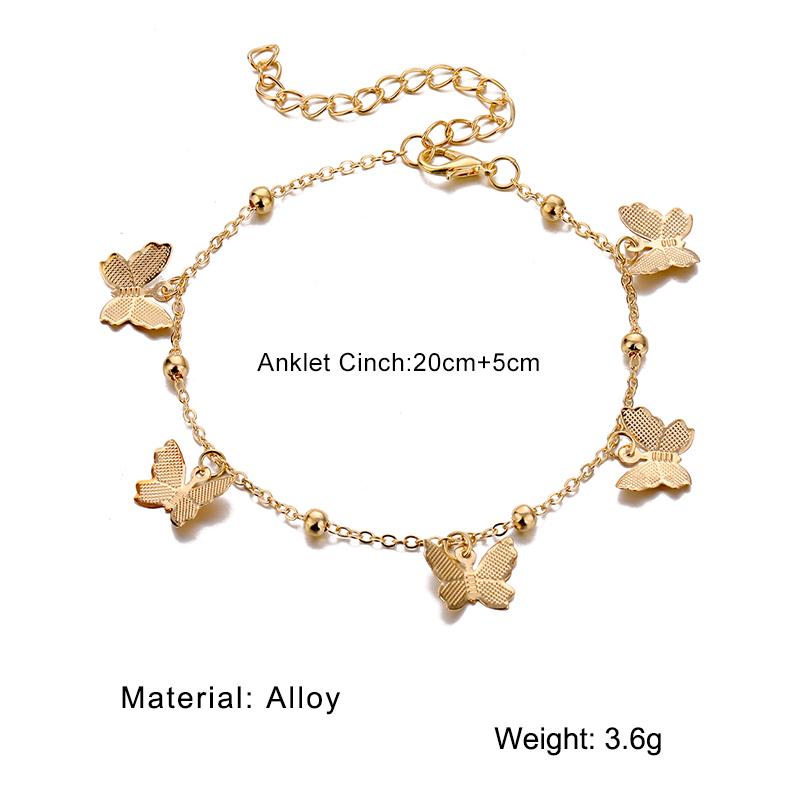 Jewelry New Beach Foot Decoration Hollow Butterfly Pendant Handmade Anklet KTY