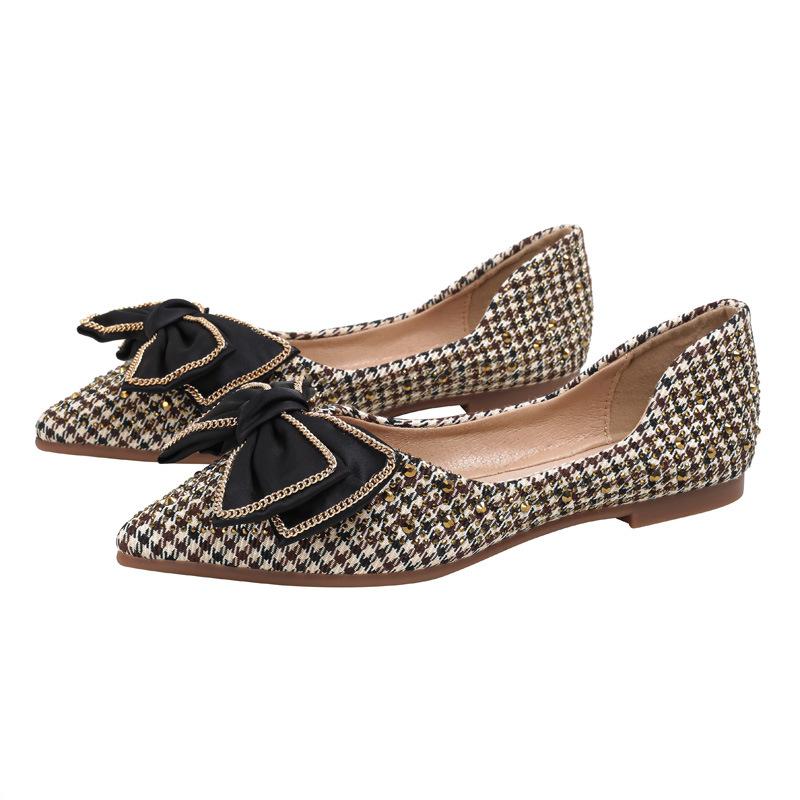 Женские повседневные балетки на плоской подошве с острым носком и закрытым носком, туфли на плоской подошве с бантом для женщин, удобные рабочие туфли на плоской подошве, нарядные туфли на плоской подошве для свадебной вечеринки