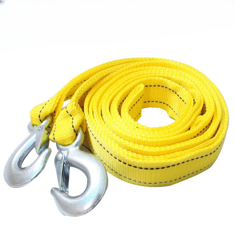3m Heavy Duty Car Tow Cable Rope Strap Belt 3 Ton High Strength Nylon Strap with Strong Metal Hook Towing Cable for