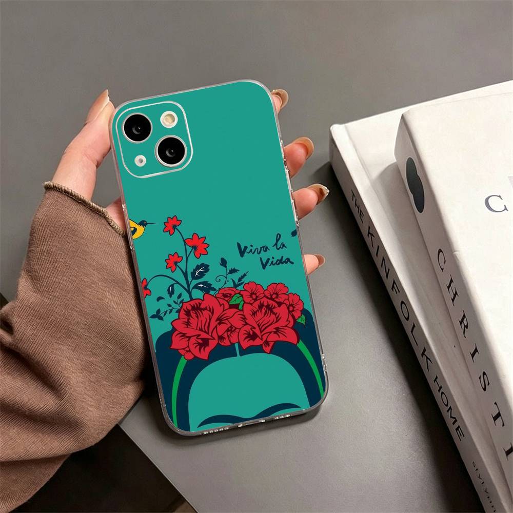 Арт F-Фриды К-Кало КРУТЫЙ Чехол для Телефона Для iPhone17,16,15,14,13,12,11 Plus,Pro Max Мягкий Прозрачный Чехол