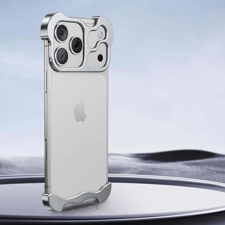 Металлический неровный бампер из титанового сплава для iPhone 17 16 15 14 13 12 Pro Max 15 Plus с угловыми накладками, защитной пленкой для объектива, чехол-фунда