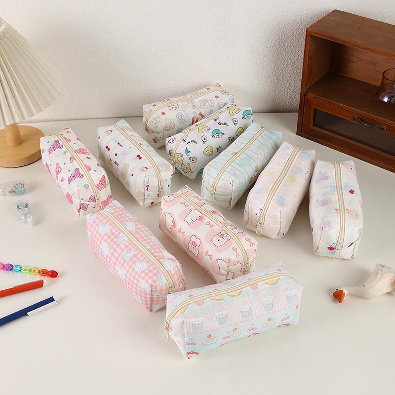 Кавайный пенал с котиком для девочек, вместительный милый мультяшный органайзер для ручек, эстетичный в стиле Instagram, большой школьный рюкзак, студенческие принадлежности