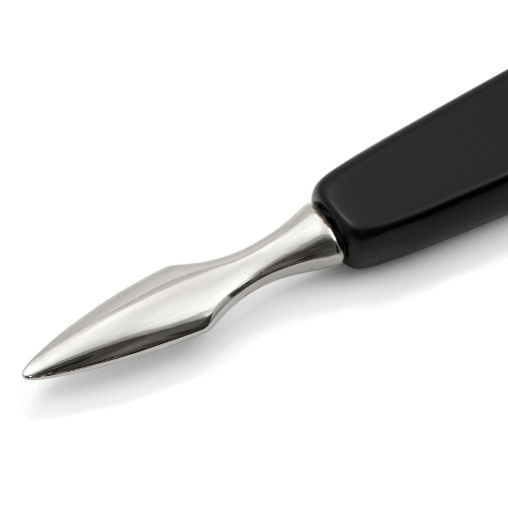 Двойной инструмент Hans Kniebes с толкателем для кутикулы и ножом для ногтей, никелированная сталь и настоящий рог, сделано в Золингене (Германия)