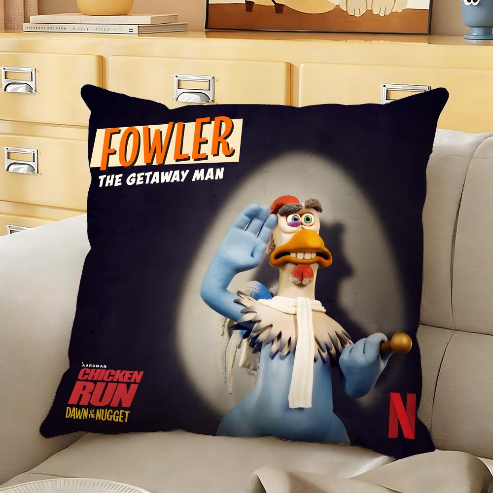 Cartoon CChicken RunS Cushion Cover Soft Durable Reversible Pillow Cover Home Car MultiScene Daily Comfort Pillowcase