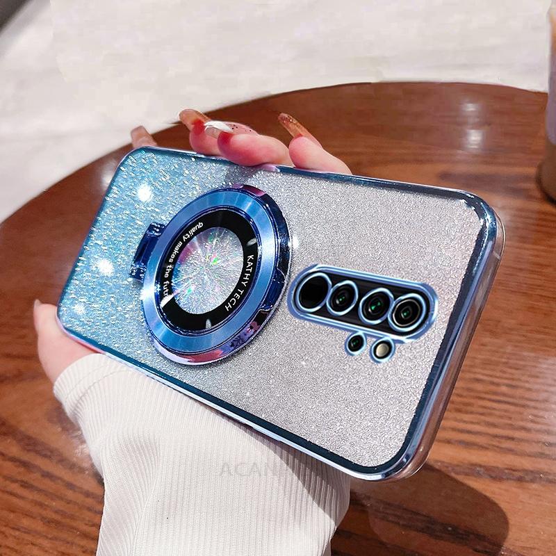 Note8pro Блестящий держатель с силиконовым чехлом для Xiaomi Redmi Note 8 Pro 8pro 9 9s 7 Note9 Note8 2021 9c Подставка Чехол Redmi9