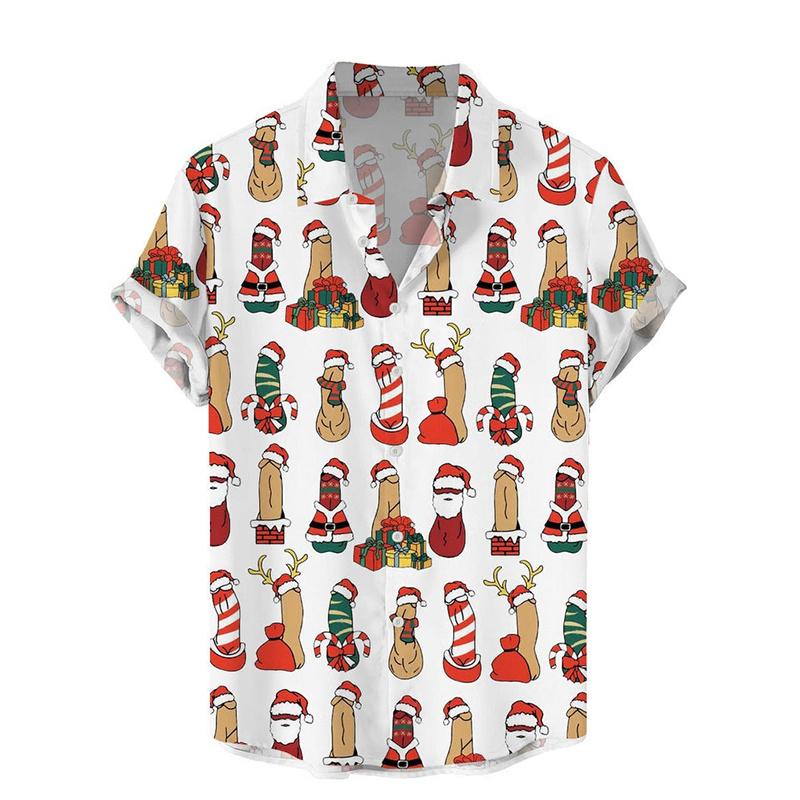 2025 Лето Harajuku 3D Печатные Сексуальные Стильные Рубашки Хентай Узоры Графические Короткие Модные Смешные Крутые Мужские Блузки