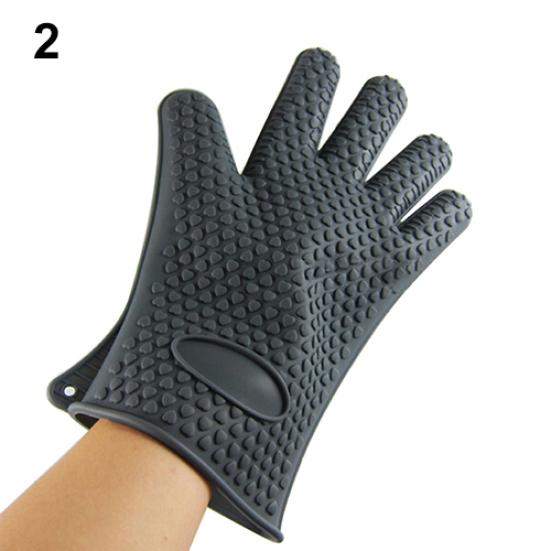 Silicone Kitchen Heat Resistant Glove Pot Holder Baking BBQ Cooking Oven Mitt