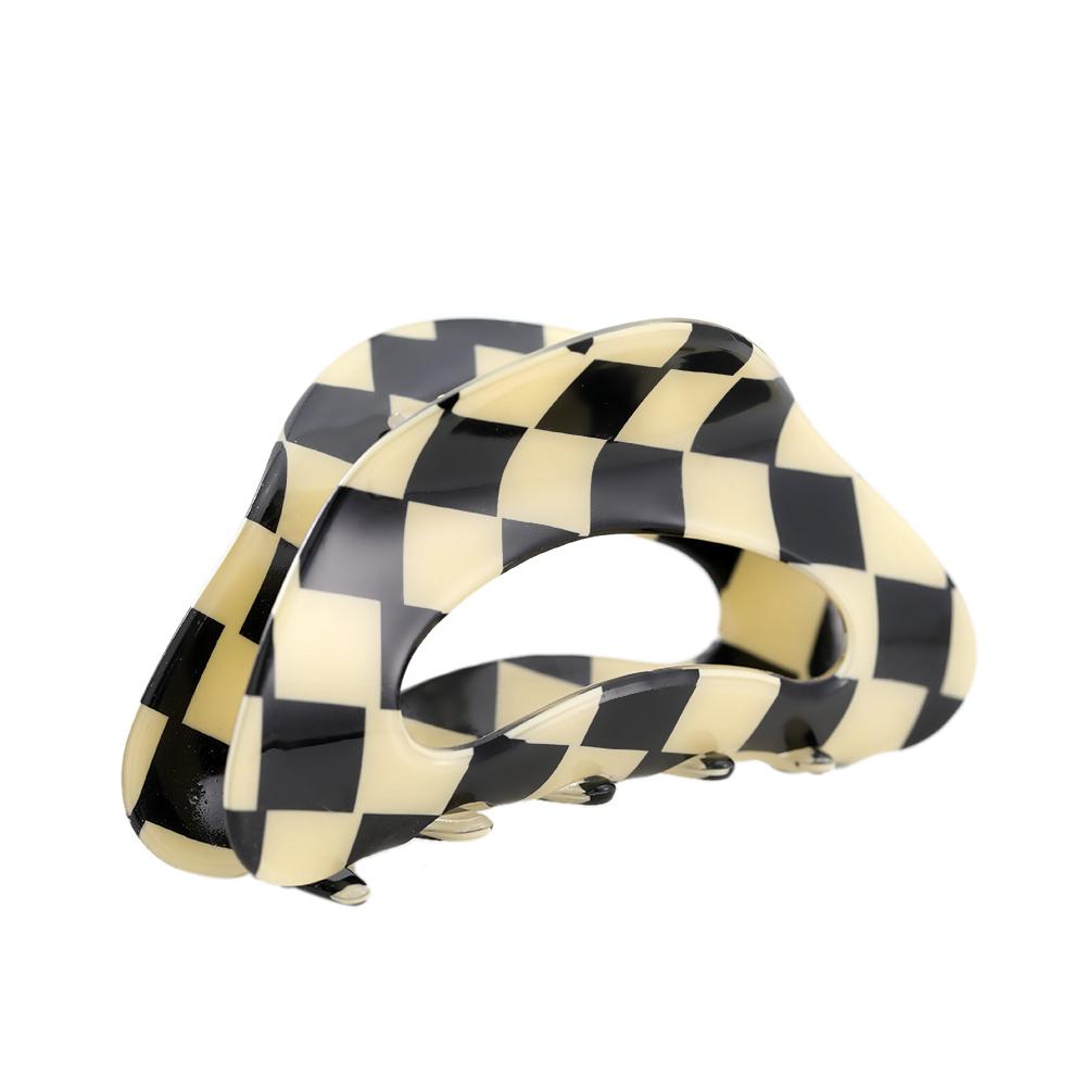 2023 Black and White Matte Polished Hollow Acrylic Hairpin Lovely Hairpin Temperament Girl Hair Crab Hair Accessories