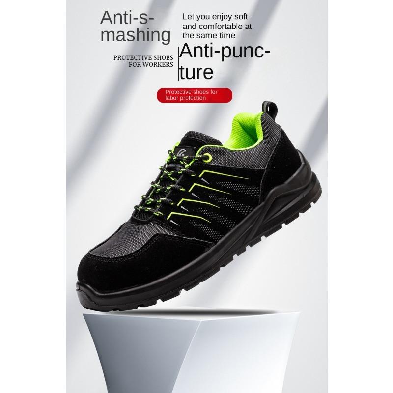 Labor Insurance Shoes Men's Solid Bottom Non-slip and Wear-resistant Steel Bag Head Anti-smashing and Puncture-proof Safety Shoes