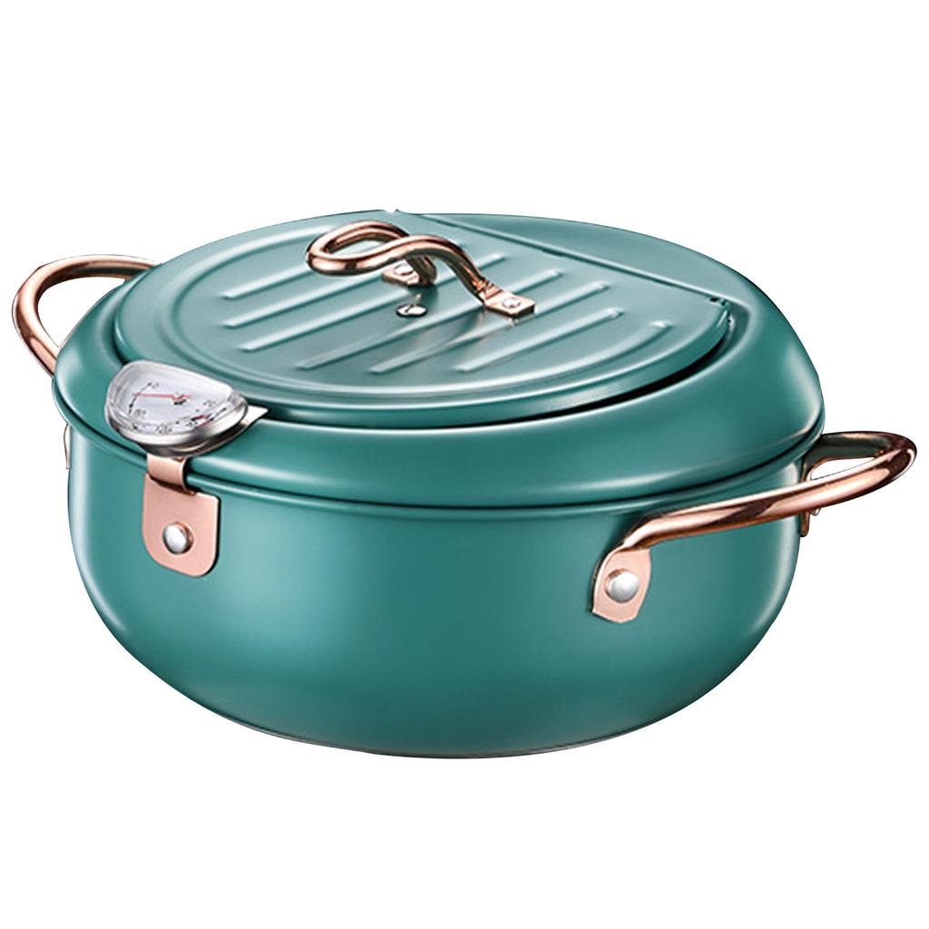 Фритюрница в японском стиле из нержавеющей стали с термометром и подставкой для слива масла