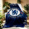 Chelsea F.C Pattern Blanket for Home Decoration, Bed, Sofa, Car Travel, Camping, Suitable for All Seasons, Birthday Christmas Gift