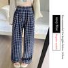 GMXIA Women's Fashion Casual Solid Color Print High Waist Pants & Capris