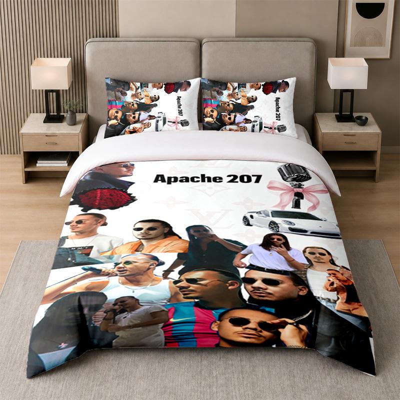 3Pcs Bed Set,Apache 207 1 Duvet Cover and 2 Pillowcases, Printed Bedding Decor For Guest Room