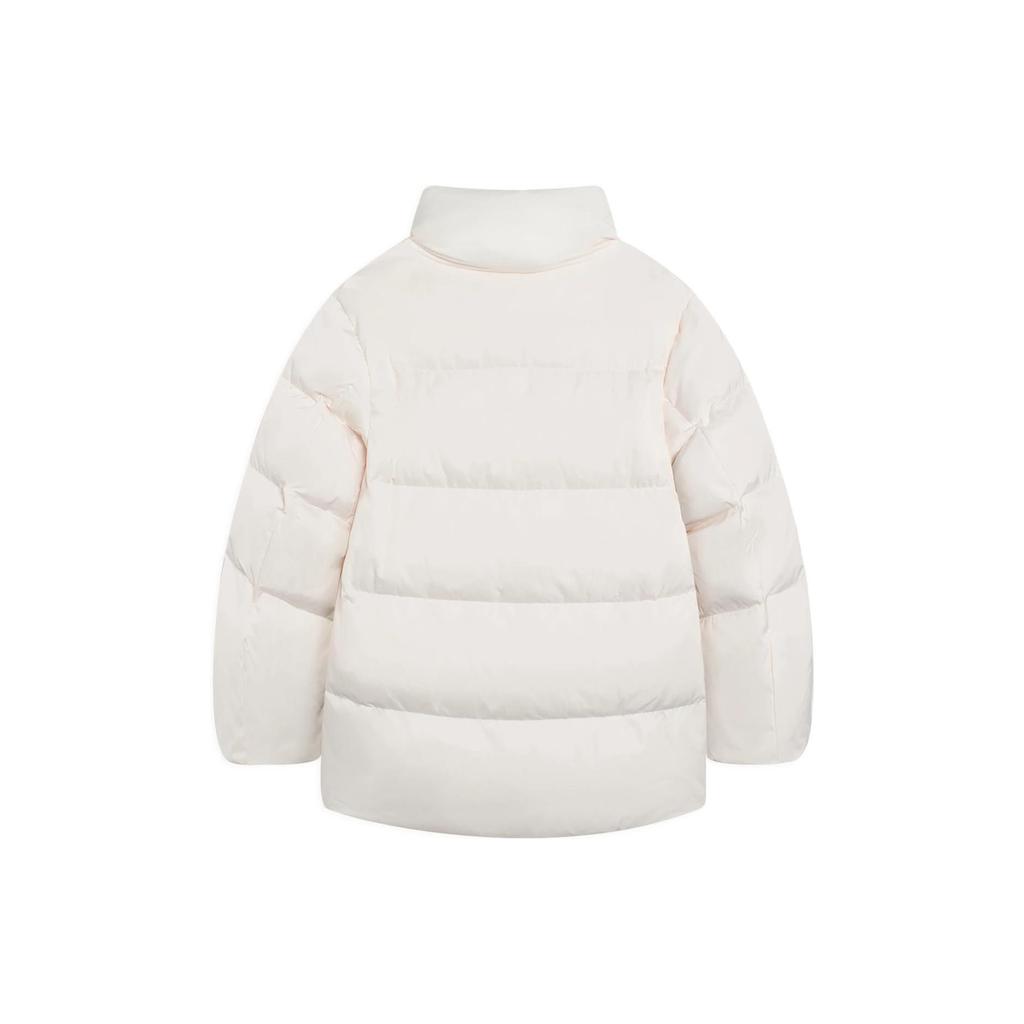 Li Ning Sports Lifestyle Series Zipper Duck Down Jacket Women Jacket Off-White AYMS368-1