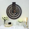 Wall Wooden Perpetual Calendar Creative Wood Wall Decoration For Living Room Wood Rustic Circular Wall Mounted Spin Perpetual