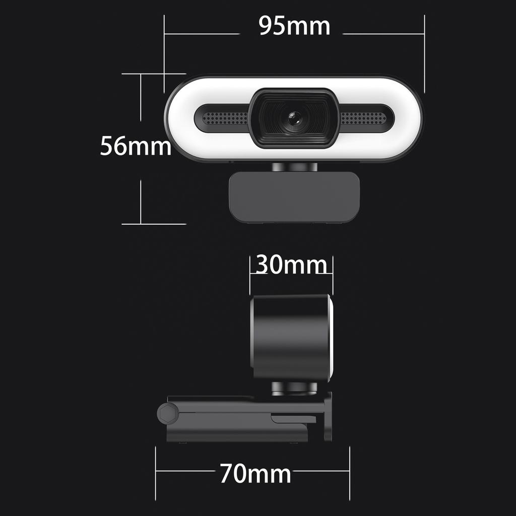 4K USB Plug and Play Webcam with Built-in Microphone Lighting for Live Stream Video Call Video