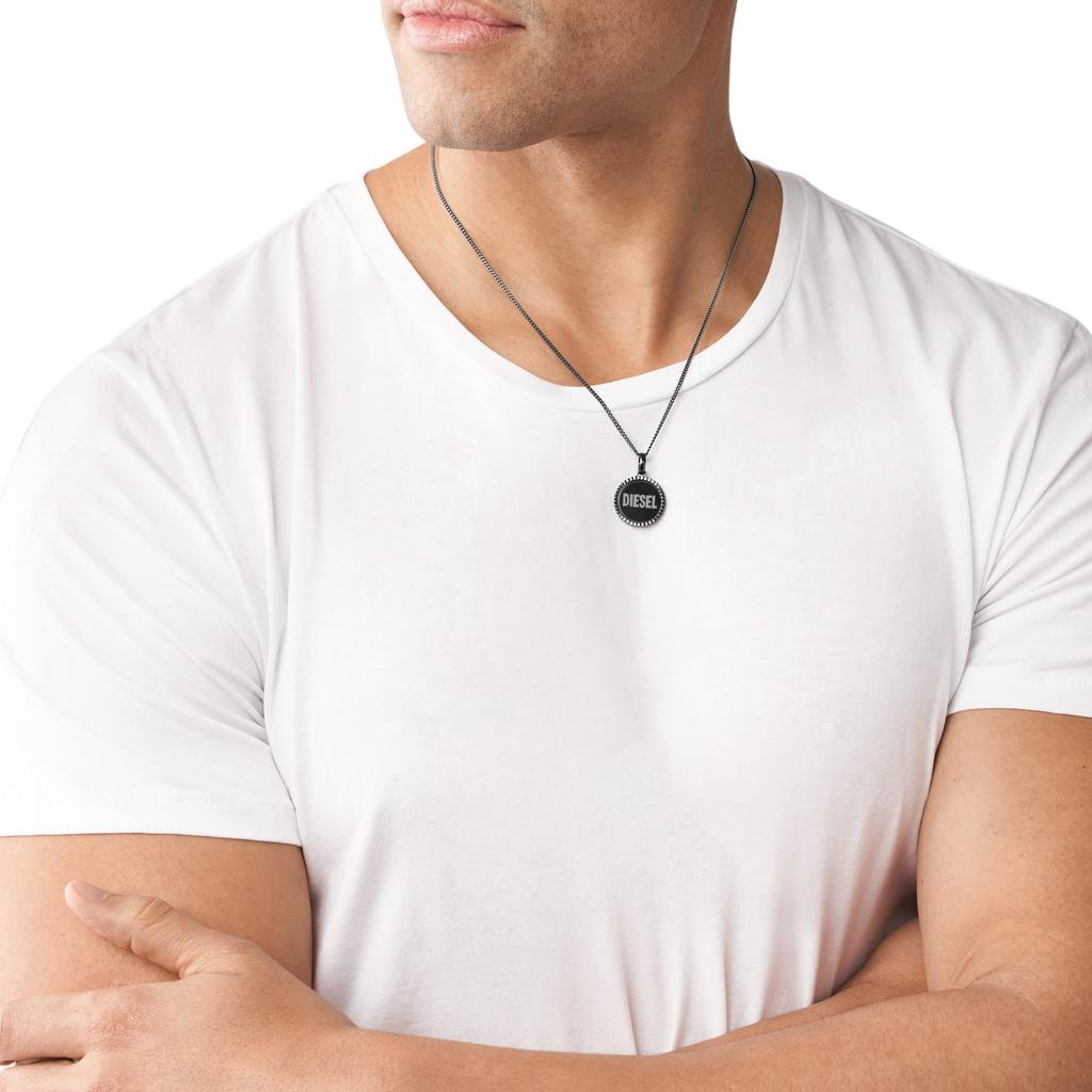 Diesel Men's Stainless Steel Pendant or Chain Necklace, One Size, Stainless Steel, No Jewels.