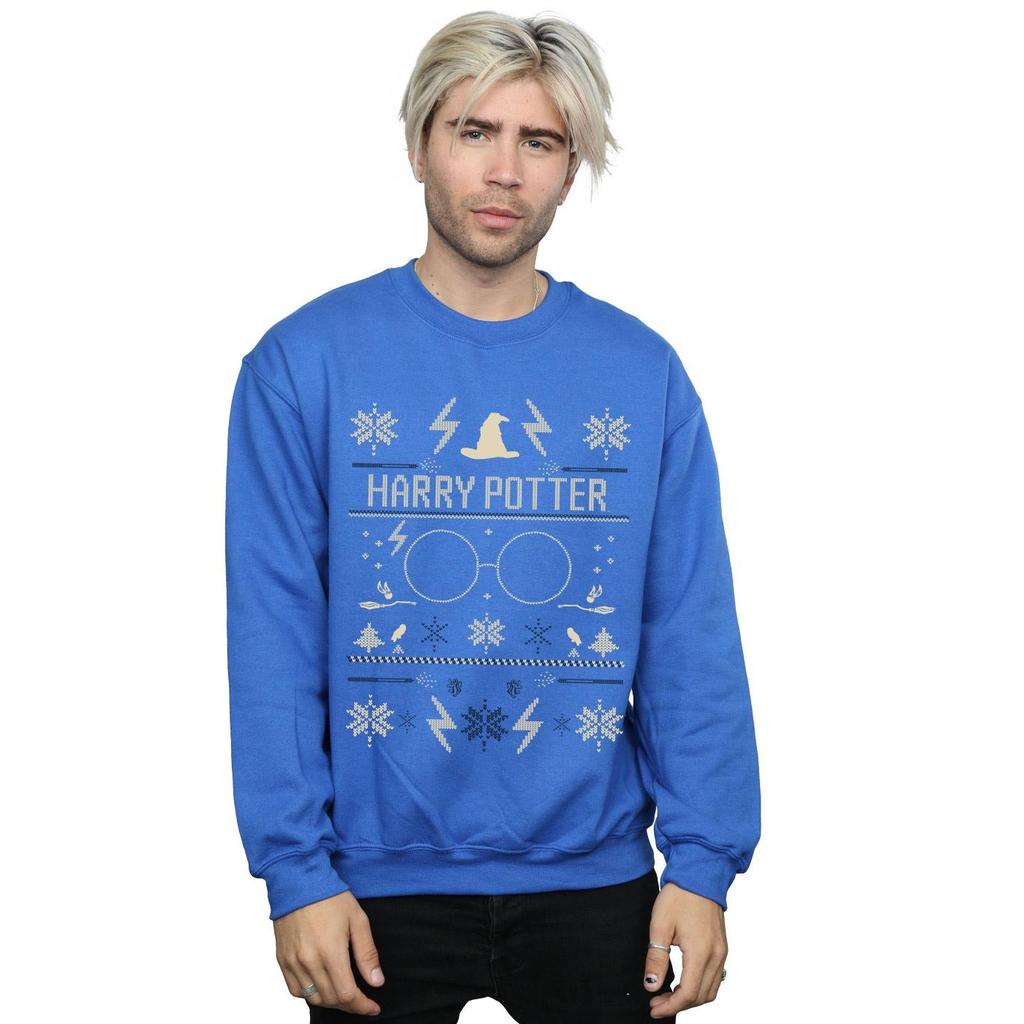 Harry Potter Mens Christmas Pattern Sweatshirt