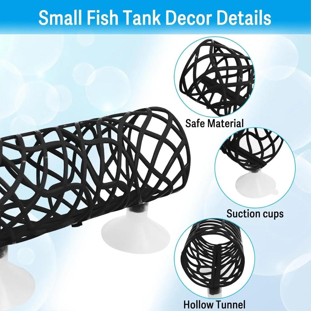 Betta Fish Hideout Cave with Hammock Bed Hollow Tunnel Fish Tank Accessories Aquarium Decorations for Crayfish Shrimp Small Fish