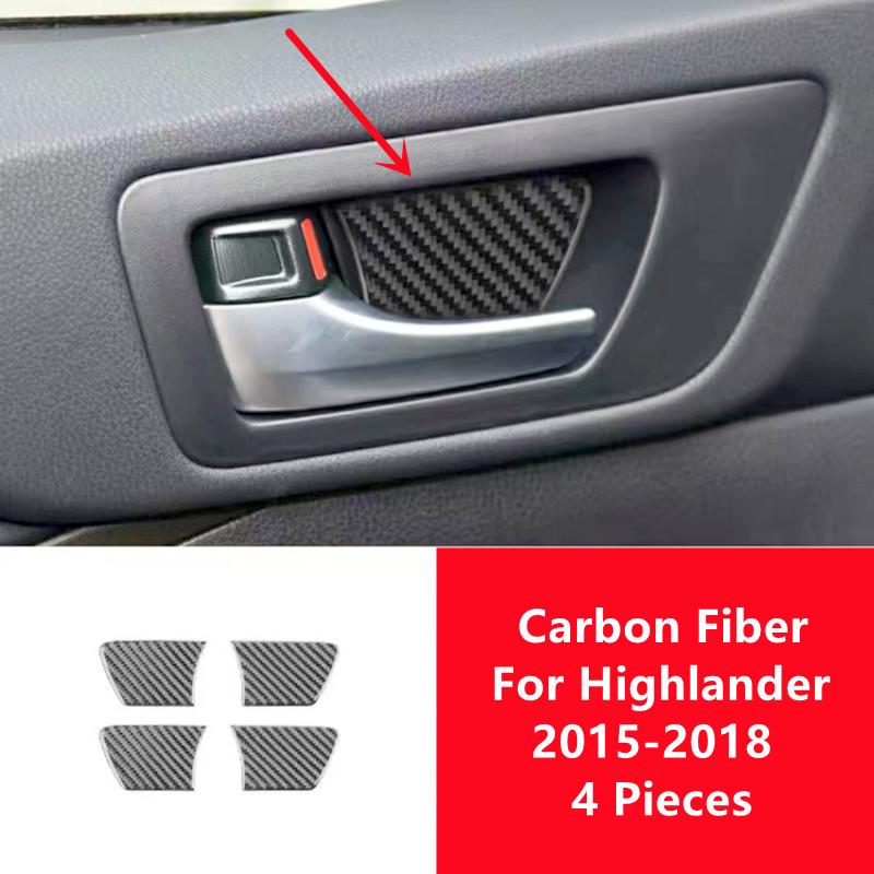 Углеродное волокно автомобиля внутренняя дверная чаша крышка окна панель управления отделка полоски наклейки для салона автомобиля Toyota Highlander