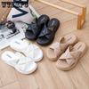French Cross Strap Slippers Female External Muffin Bottom Sandals Small Fragrant Style Super Soft Bow Slippers Summer