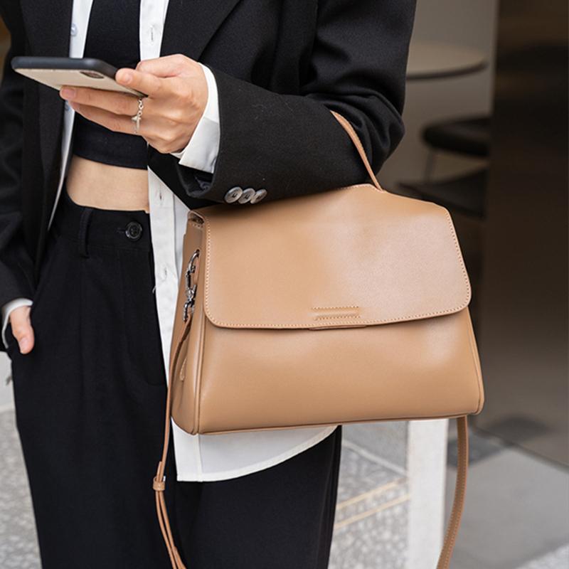 Classic Genuine Leather Shoulder Bags For Women  Luxury Designer High Quality Female Tote Messenger Ladies Handbags