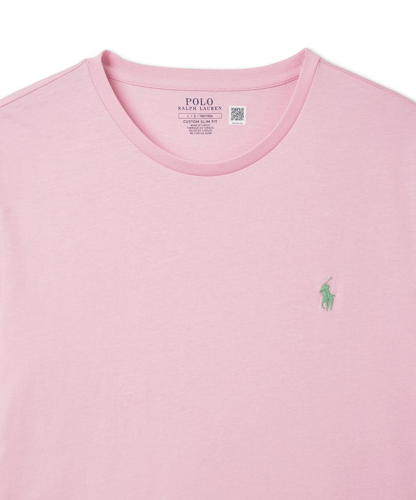 POLO RALPH LAUREN Футболка с круглым вырезом Custom Slim - Розовый