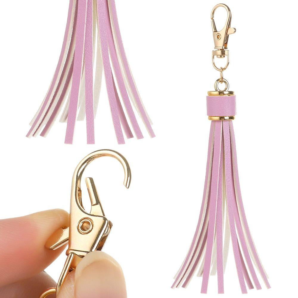 Fashion Bag Accessory Fringe Jewelry KeyChain Strap KeyRing Tassel Key Chain PU Leather Tassels