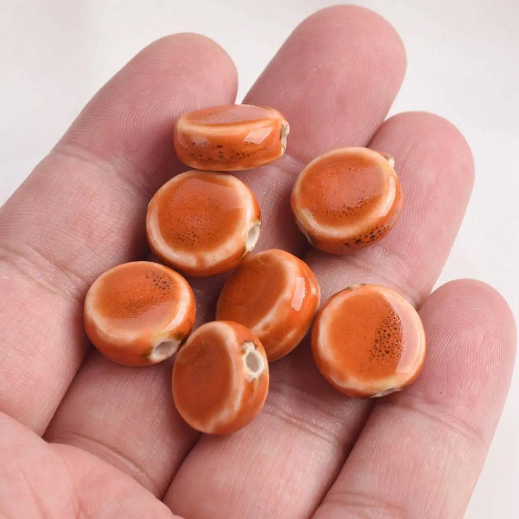 20 шт. Плоские круглые 15 мм Керамические фарфоровые бусины-разделители ручной работы Лот для изготовления ювелирных изделий Аксессуары DIY Поделки Фурнитура Креативные бусины