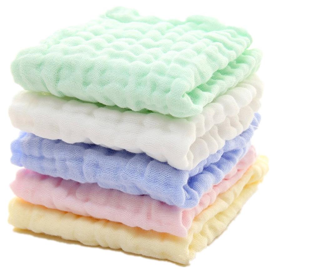 Baby Washcloths - Natural Cotton Baby Wipes - Soft Newborn Face Towel and Washcloth for Sensitive Skin, Registry As Shower, 5 P