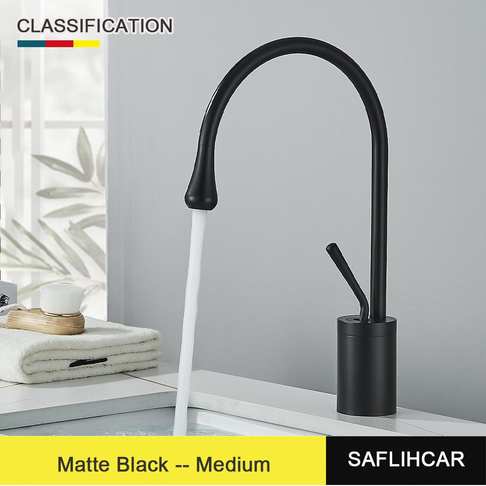 Матовый золотой смеситель для раковины, черный смеситель для раковины, смеситель для горячей и холодной воды, латунный кран для ванной комнаты