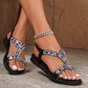 Женская обувь больших размеров со стразами, женские туфли в стиле ретро, этнические сандалии со стразами Storm Simia
