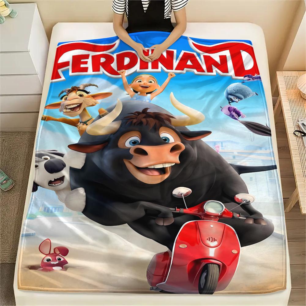 1PC Ferdinand Print Flannel Blanket, High quality All Seasons, Home Decor, Warmth and Comfort, Perfect for Christmas Gifts