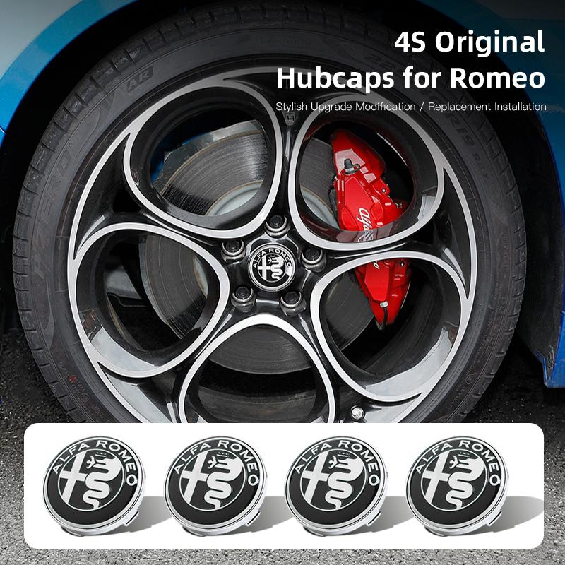 For Alfa Romeo 2026 Hot Sticker 4Pcs Car Emblem Wheel Hub Center Cover Car Accessories For Alfa Romeo Giulietta 159 Mito Giulia 