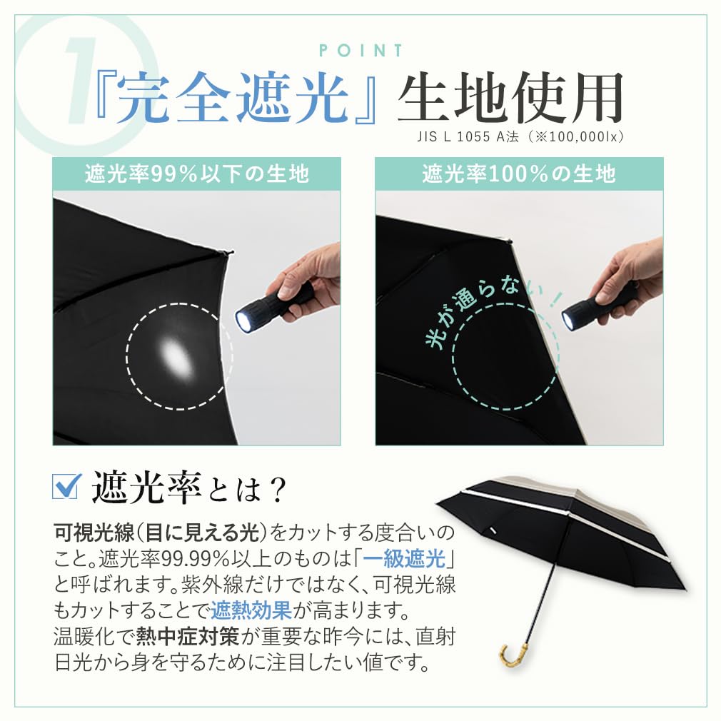 Короткий зонт Vita Felice для женщин, как солнечный, так и дождливый x [VITAFELICE] 2-х складной (для дней/ребра 55см) пру-30283z (бежевый черный)