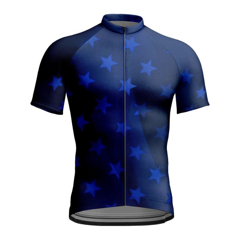 Mens Cycling Jersey Short Sleeve Breathable Quick Dry Bike Shirt With Print Road