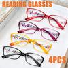 4PCS  Anti Blue Light Reading Glasses Men Women Fashion Printing Flower Eyes Ultralight Eye Protection Presbyopic Eyeglasses