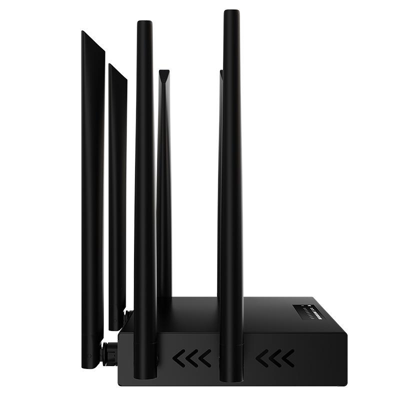 Промышленный 4G-роутер в металлическом корпусе с 6 антеннами, разъемом SMA, WiFi ED128, сильным сигналом и поддержкой сменных карт.