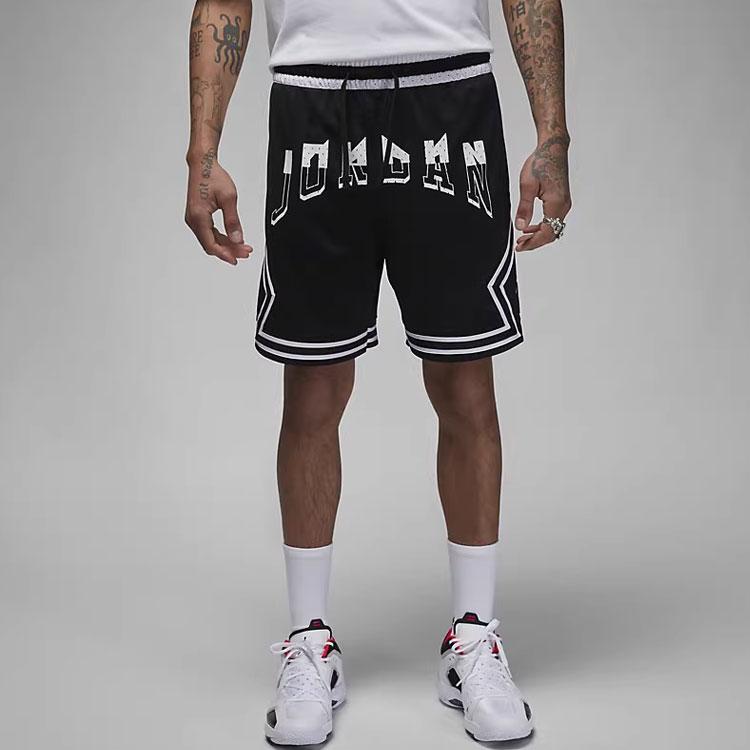Jordan Шорты мужские прямые с принтом в виде логотипа и алфавита, цветные блоки, на шнурке, черные FD5958-010