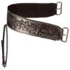 Premium Quality Floral Tooling Black Leather For Western Saddle Cinch Girth.