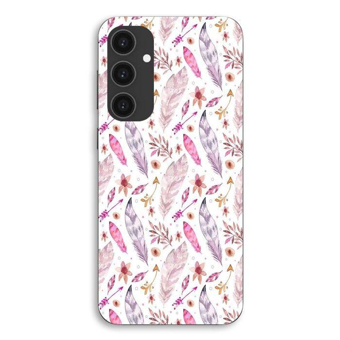 Coque Pour Samsung Galaxy S24 Plumes roses Maniacase