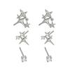 Hot-selling earrings set, simple wind inlaid zircon star design earrings, high-end earrings