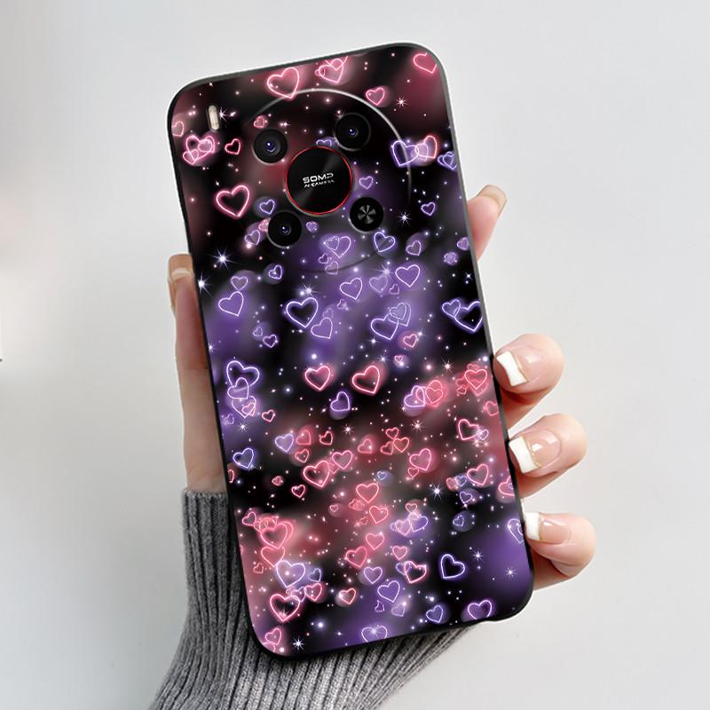 Phone Case For ZTE Blade V70 Max/Nubia V70 Max Soft Silicone Black Case Bright Pattern Pink Sand Beach,Garden Shockproof Shell