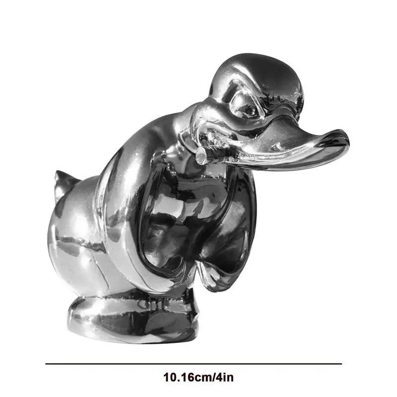 Resin Angry Duck Sculptur Car Dashboard Alloy Strong Duck Decor 3D Vehicle Ornaments Art Crafts Animal Car Hood Decoration