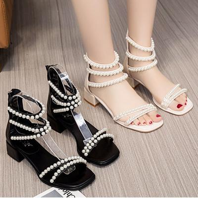 Модные босоножки женские на среднем каблуке со стразами модные босоножки на танкетке лето 2024 ортопедические босоножки женские туфли римские массивные элегантные вечерние