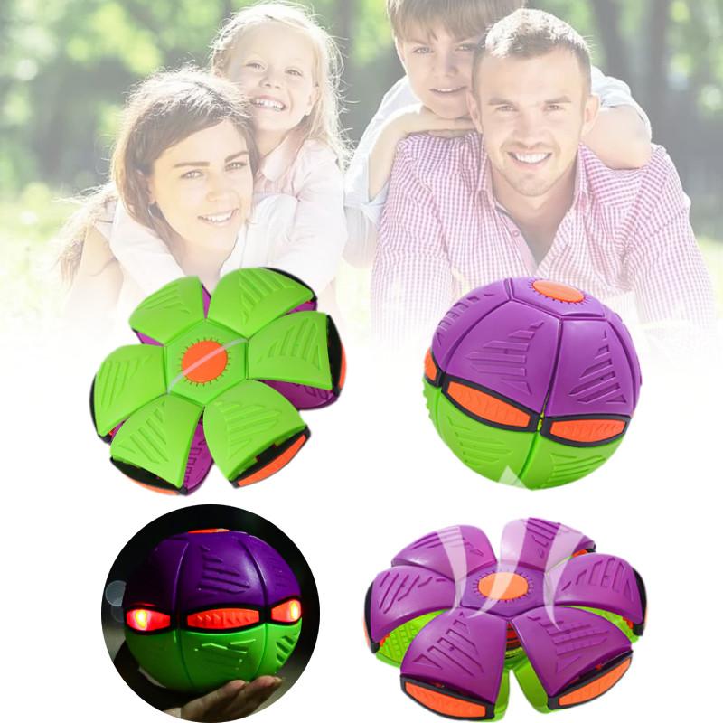 Ball Saucer Flying Deformation Bouncing Music Lights Kid Toy Pet Outdoor