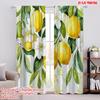 2pcs,2D Plane Printing Window Curtain LemonBlossomCanvas Polyester Fabric (without Rod) Decorations For Home Perfect for